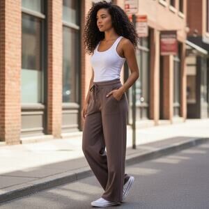 Avalanche Outdoor Supply Leggings Yoga Pilates Straight Leg Brown SZ Large  FLAW